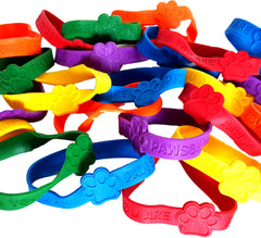 Dondor You Are Pawsome bracelets in a 24-pack, vibrant and kid-friendly party favors.