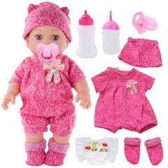 DONTNO 12-inch baby doll wearing clothes set for imaginative dress-up play and nurturing moments.