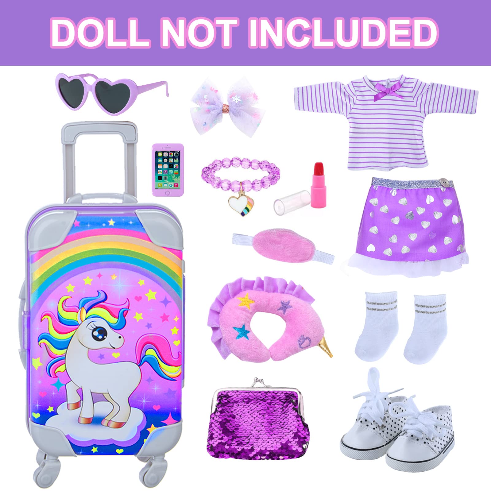DONTNO purple doll clothes sequin handbag encourages creative storytelling