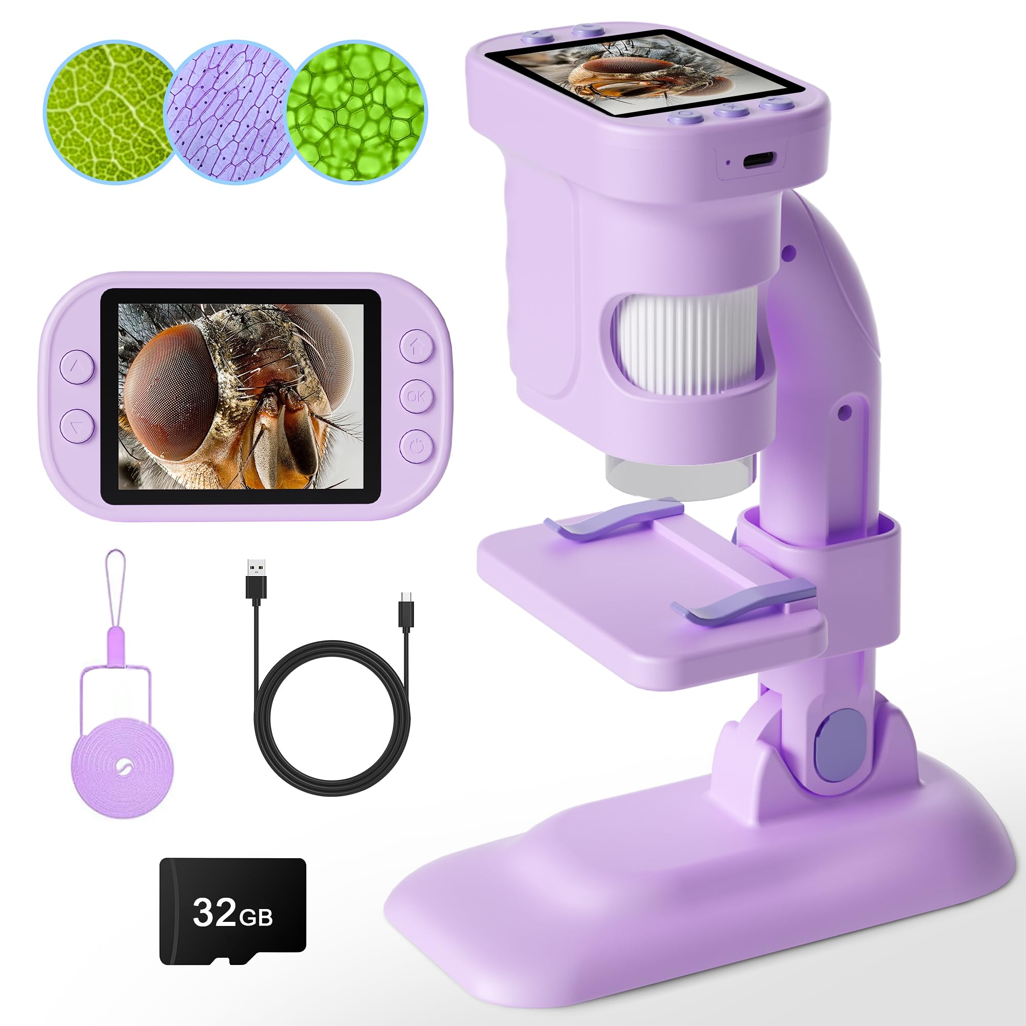 Doobuli Kids Microscope handheld-compact for close-up on-the-go exploration.