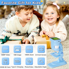 Doobuli Kids Microscope IPS screen for clear, comfortable viewing.