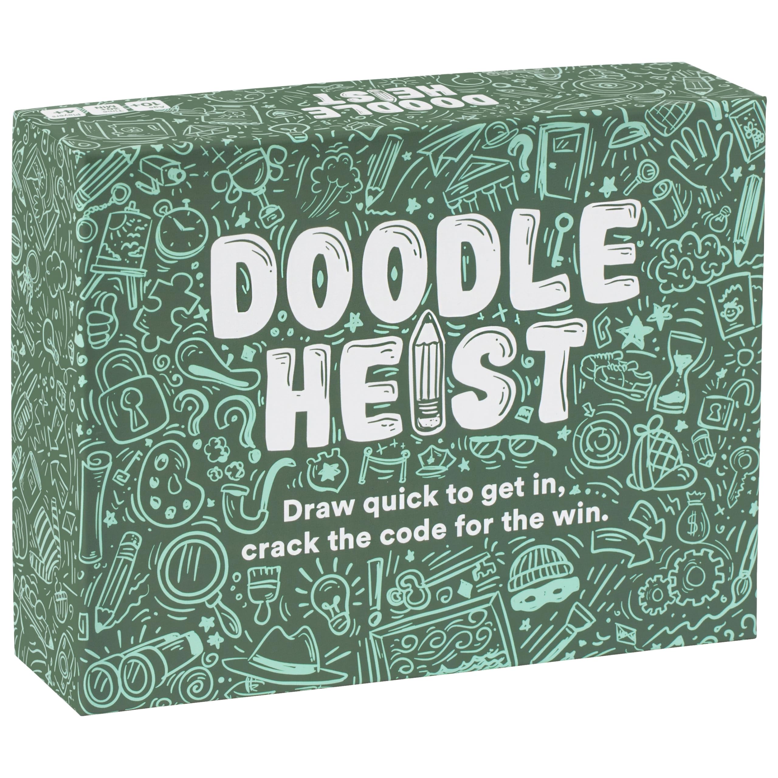 DOODLE HEIST team drawing on the board for fast-paced group fun.
