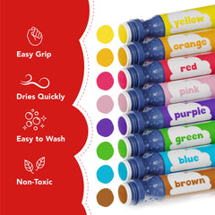 DOODLE HOG mess-free markers keep clothes clean during dot art