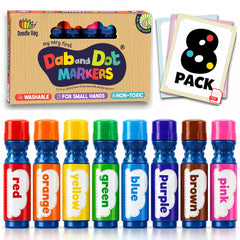 DOODLE HOG 8-color washable dot markers for mess-free art fun