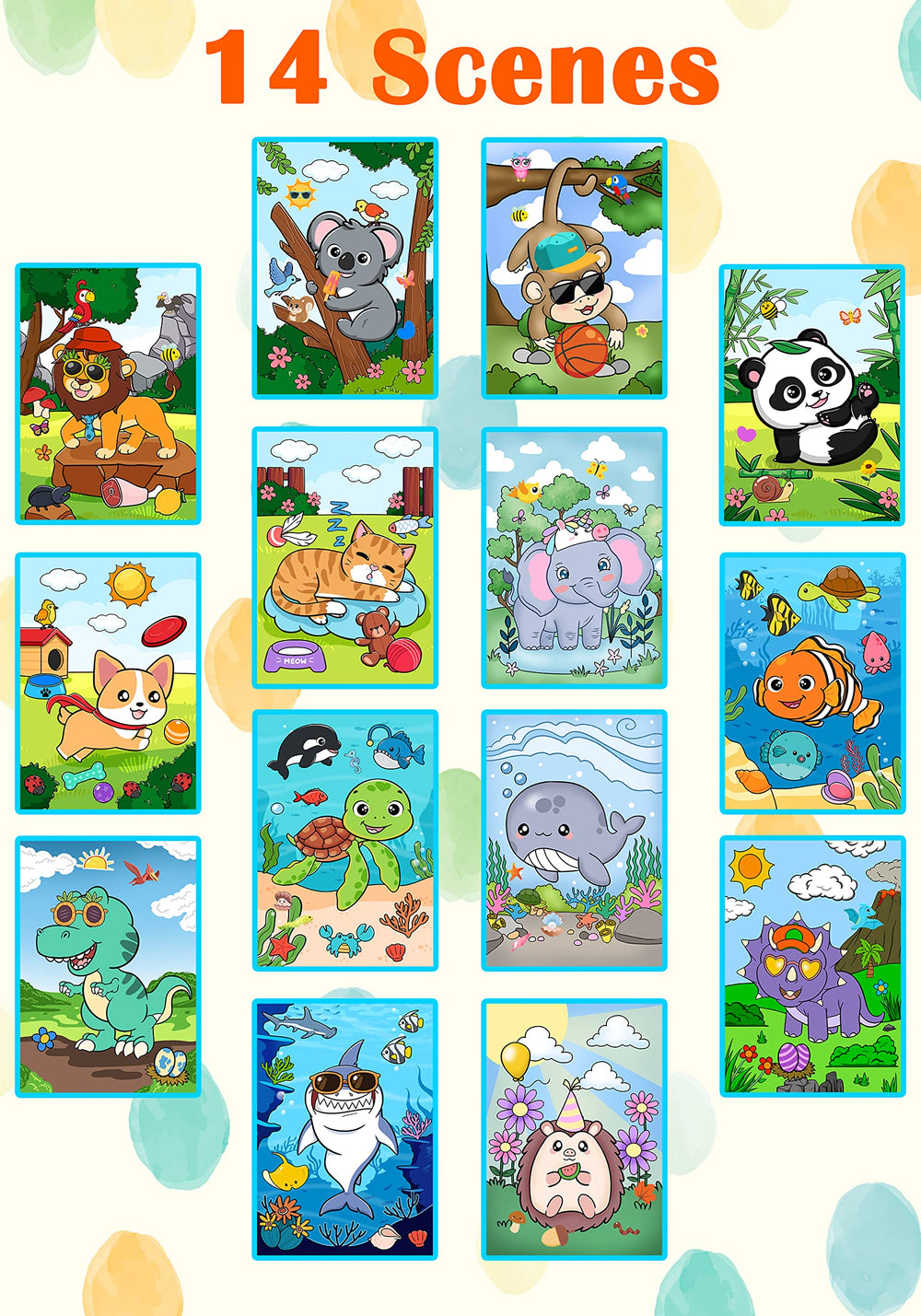 DOODOU coloring pages, 14 scenes for diverse storytelling and color exploration