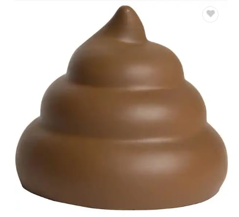DoodyCalls Poop Emoji Stress Ball held in hand for portable, playful stress relief.