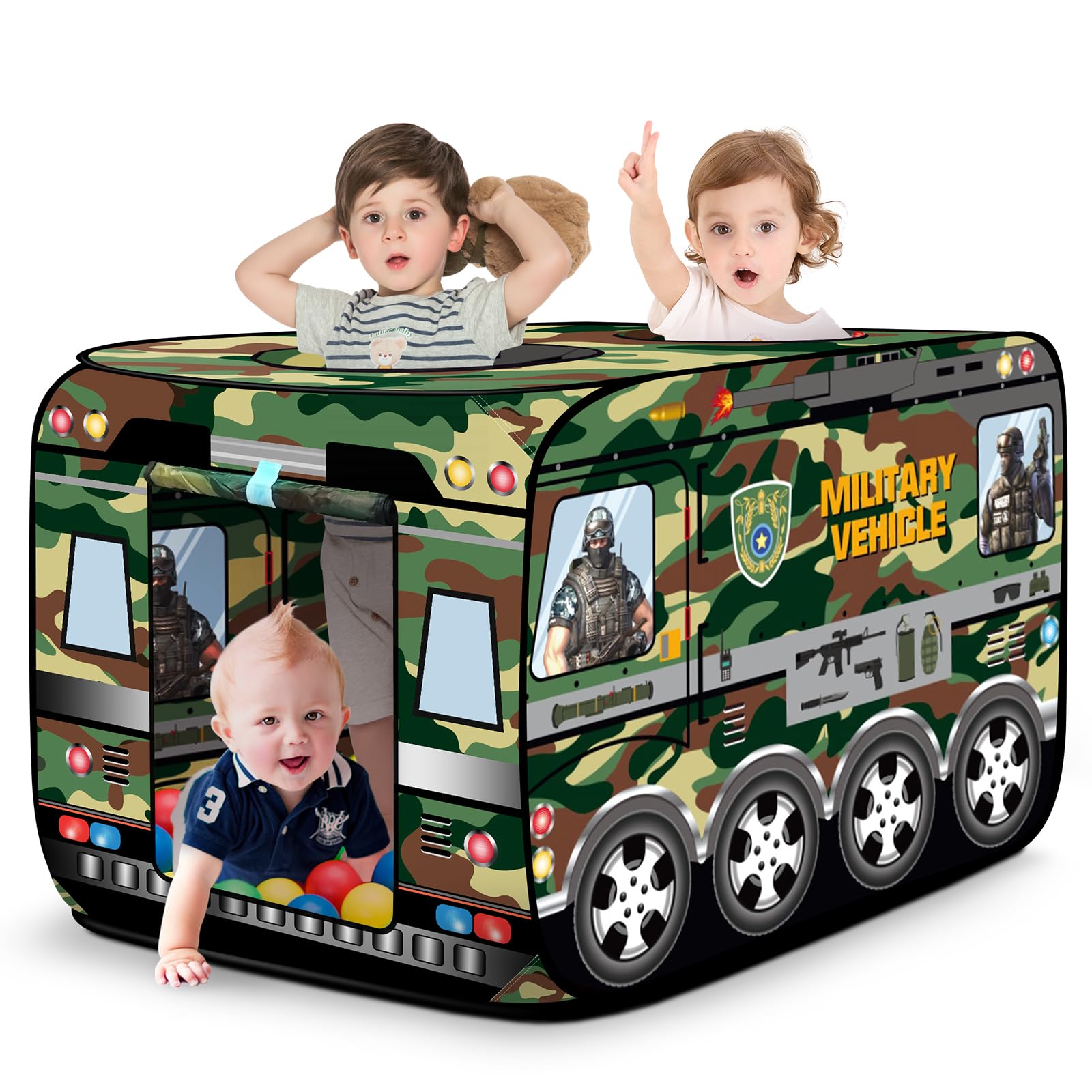 Doolmin green vehicle play tent with two openings for easy access and airflow.