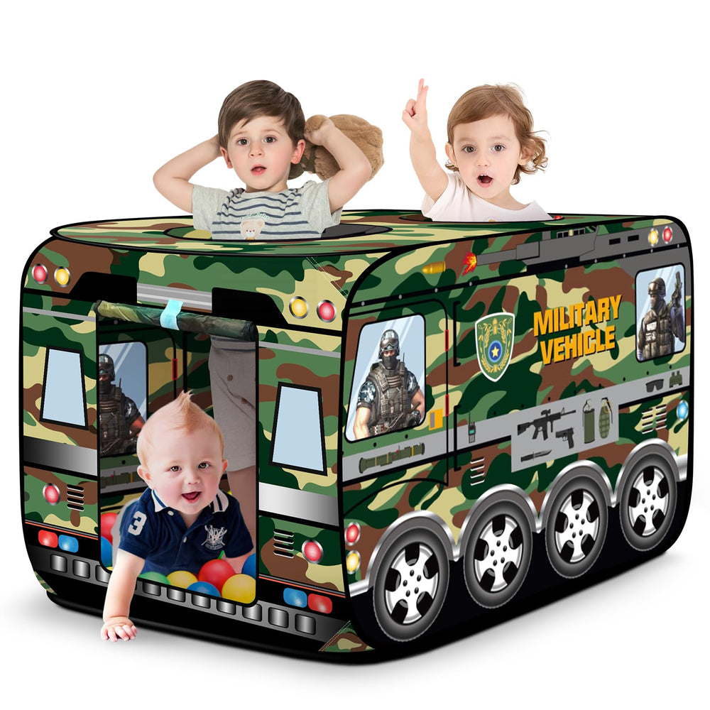 Doolmin green vehicle play tent with two openings for easy access and airflow.