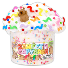 Dope Slimes Confetti Capybara charm detail with sprinkles for creative sensory play.
