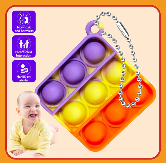 DOPWQAA mini pop bubble keychain set portable for classrooms