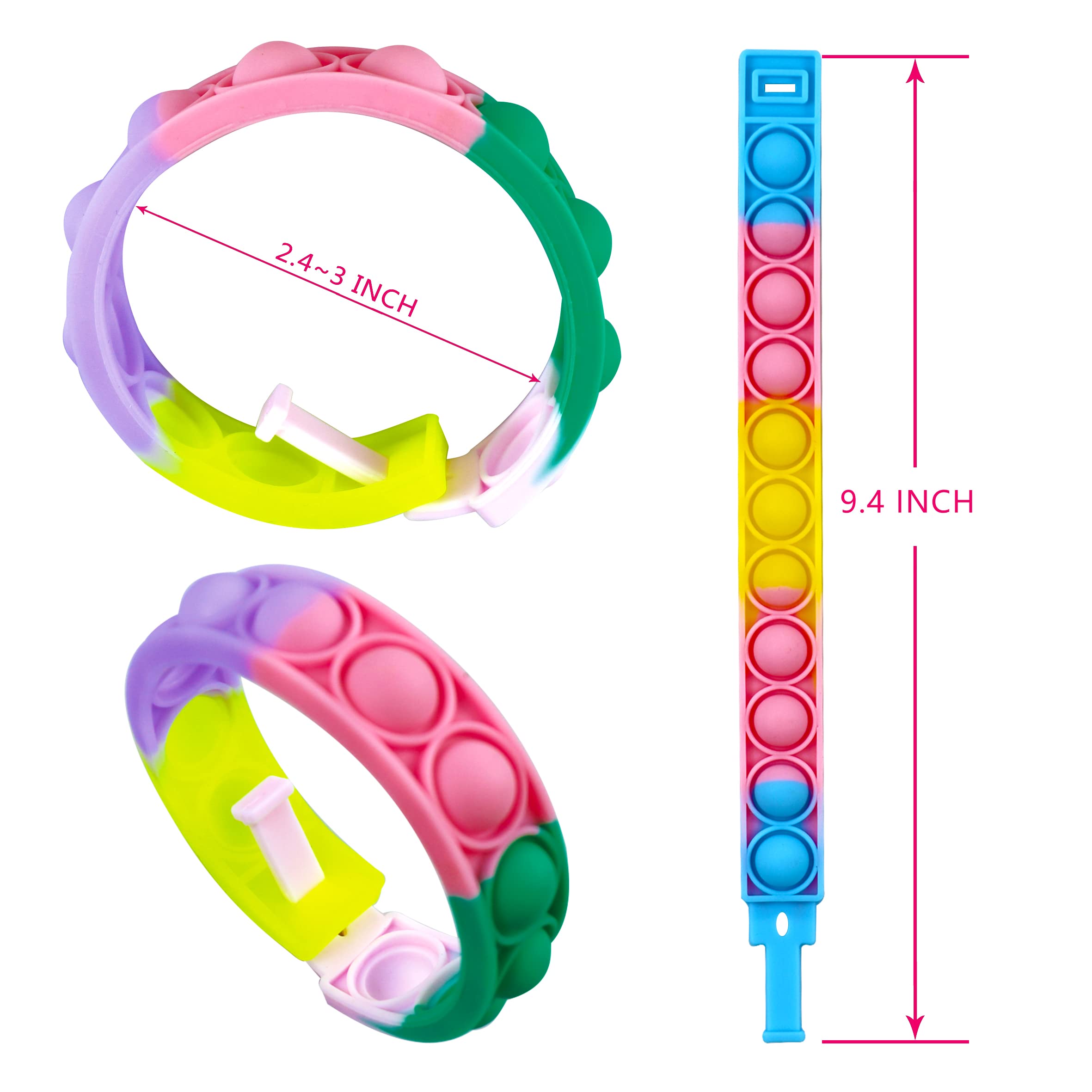 DOPWQAA multicolor pop bracelets in use at a party or event
