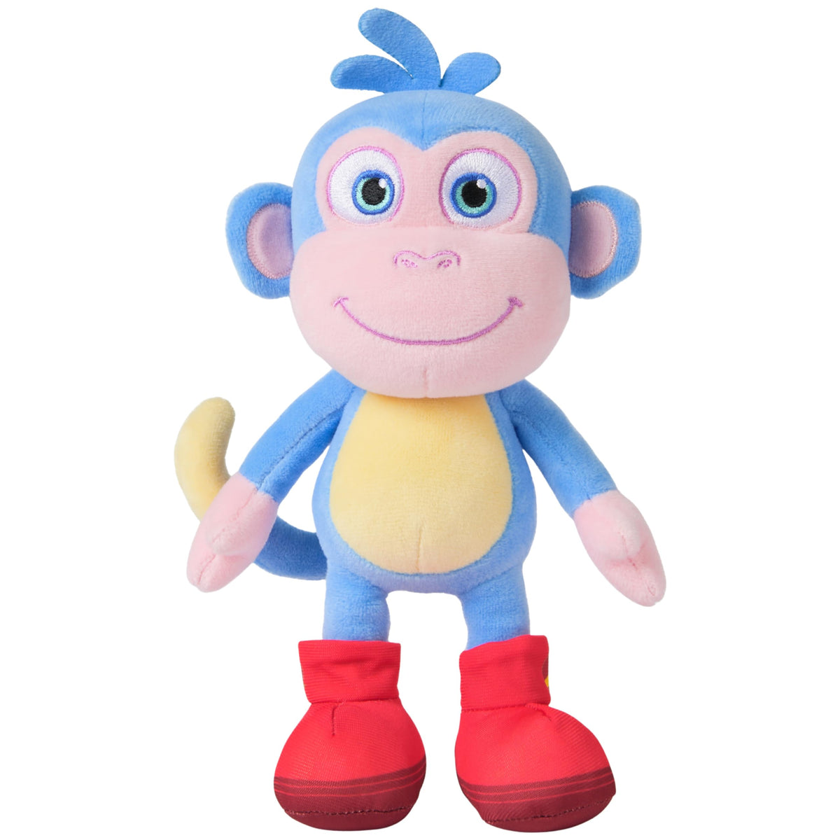 DORA Boots plush doll with blue-yellow fur for cozy cuddles.