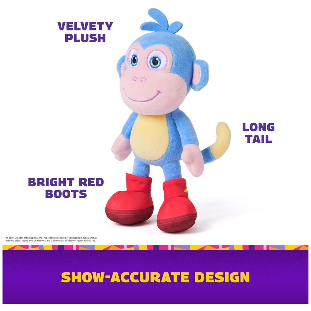 Boots stuffed animal features iconic red boots for adventurous play.