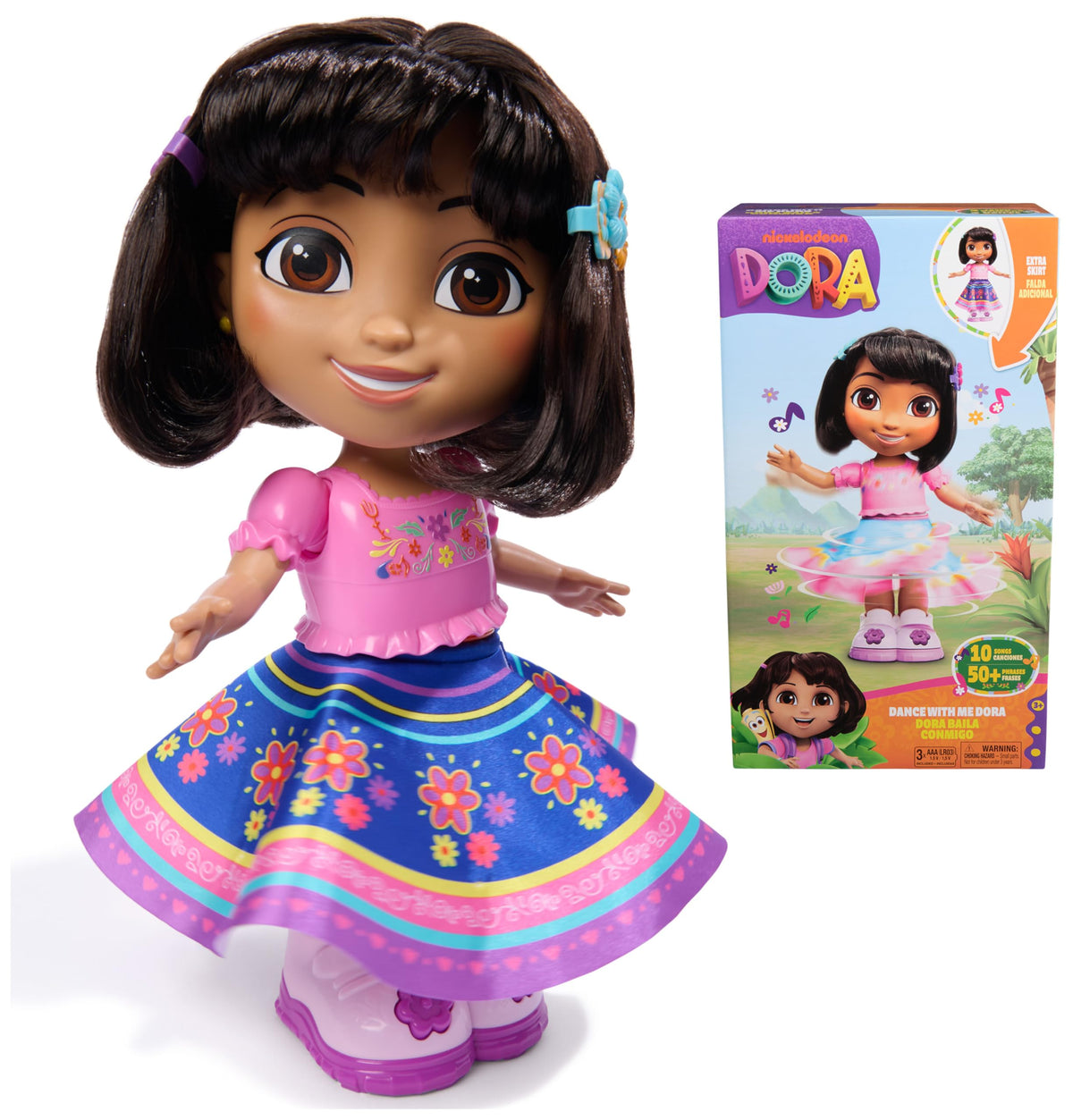 DORA Dance with Me Dora doll ready for poseable play and storytelling.