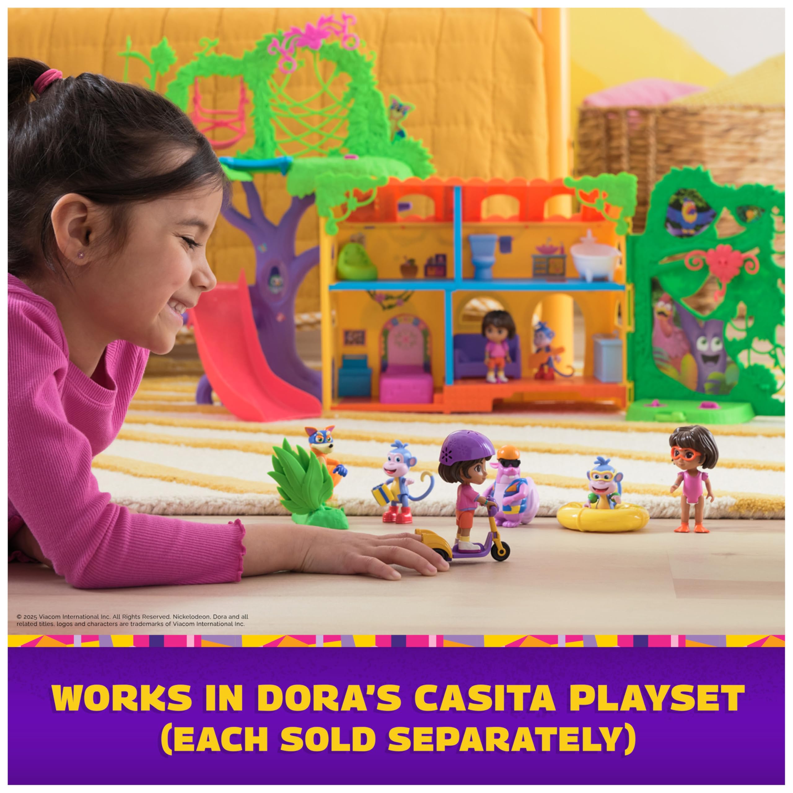 Large yellow pool tube invites shared play during pretend adventures.