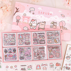 Doraking kawaii animal stickers box with 200 sheets for journaling and crafts