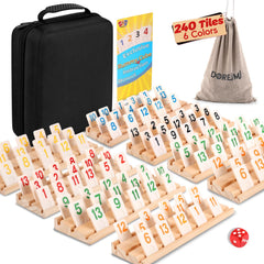 Doreimi rummy cube tiles in bold colors for smooth shuffling and durable play.