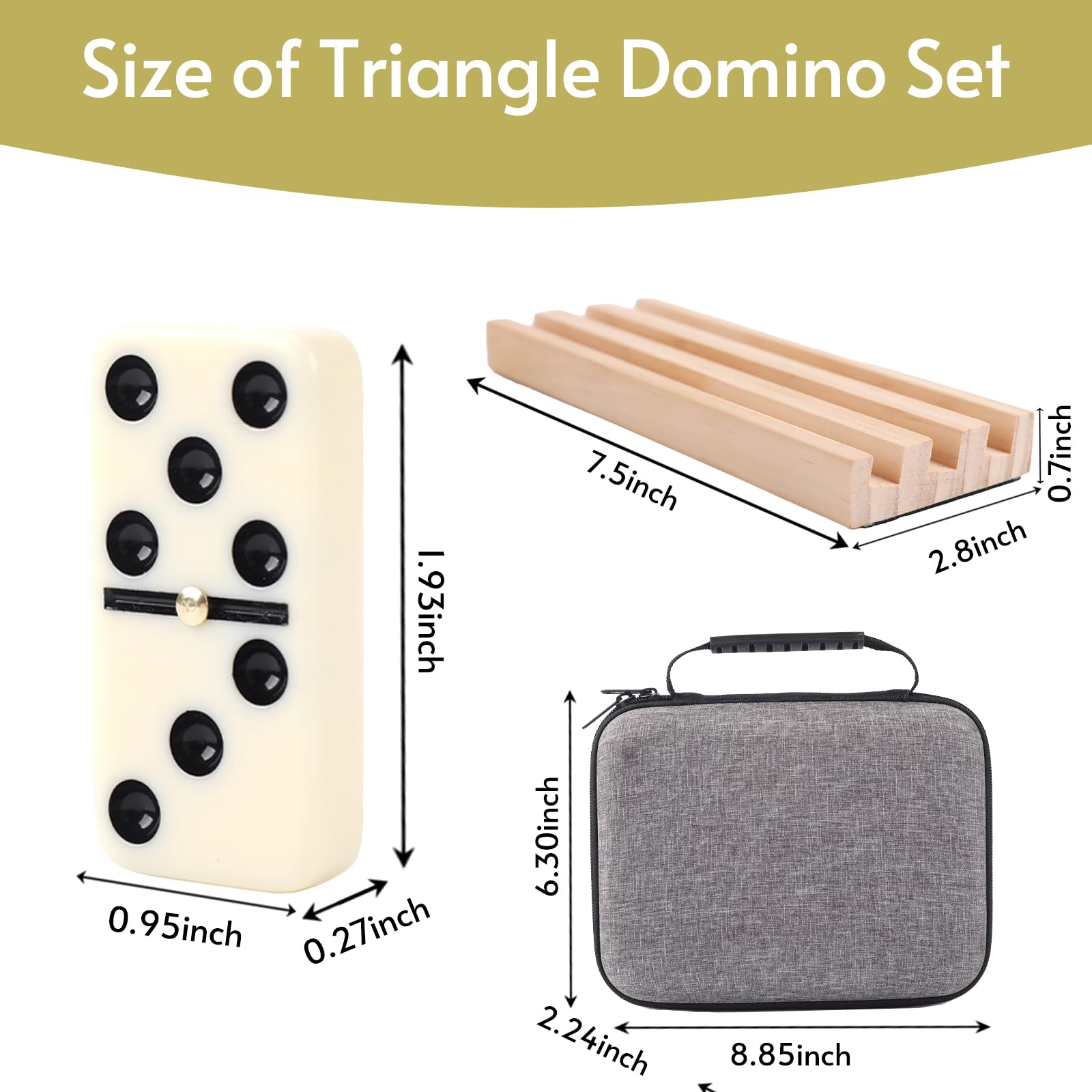Doreimi dominoes travel-ready design fits in a bag for trips.