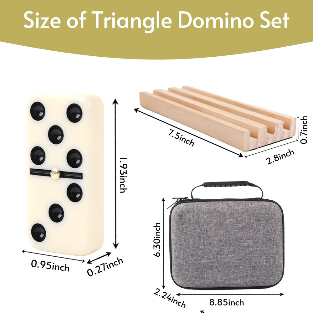 Doreimi dominoes travel-ready design fits in a bag for trips.
