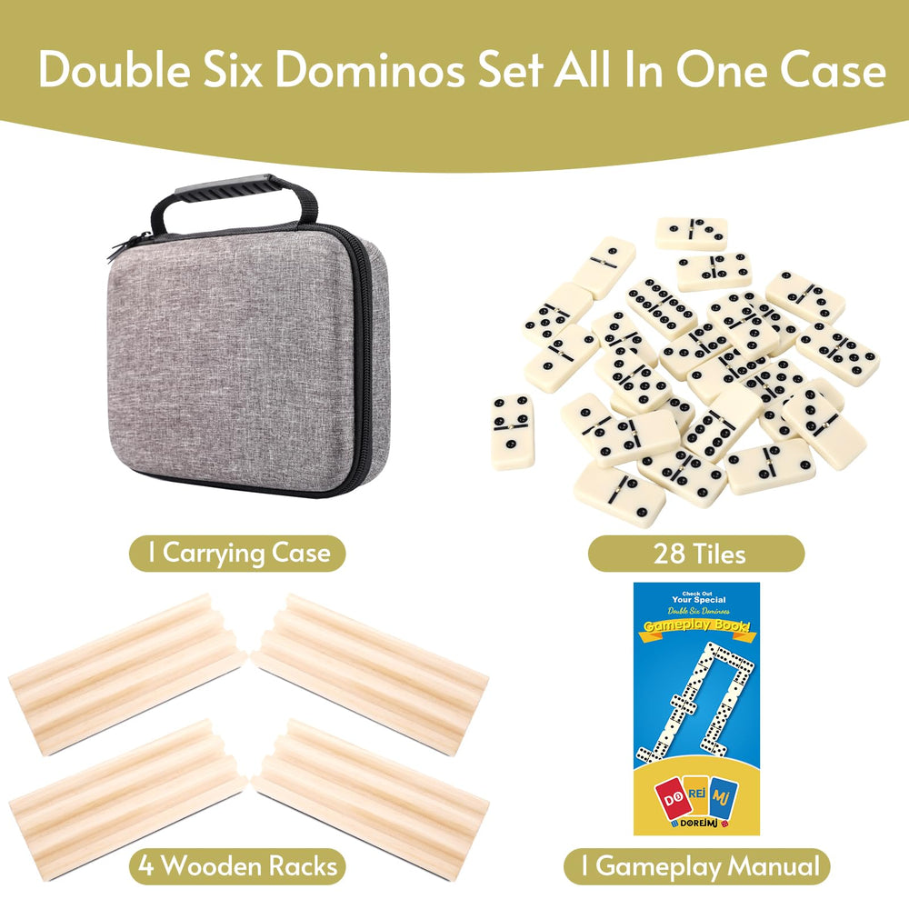 Doreimi Double 6 dominoes colorful tiles brighten game night.
