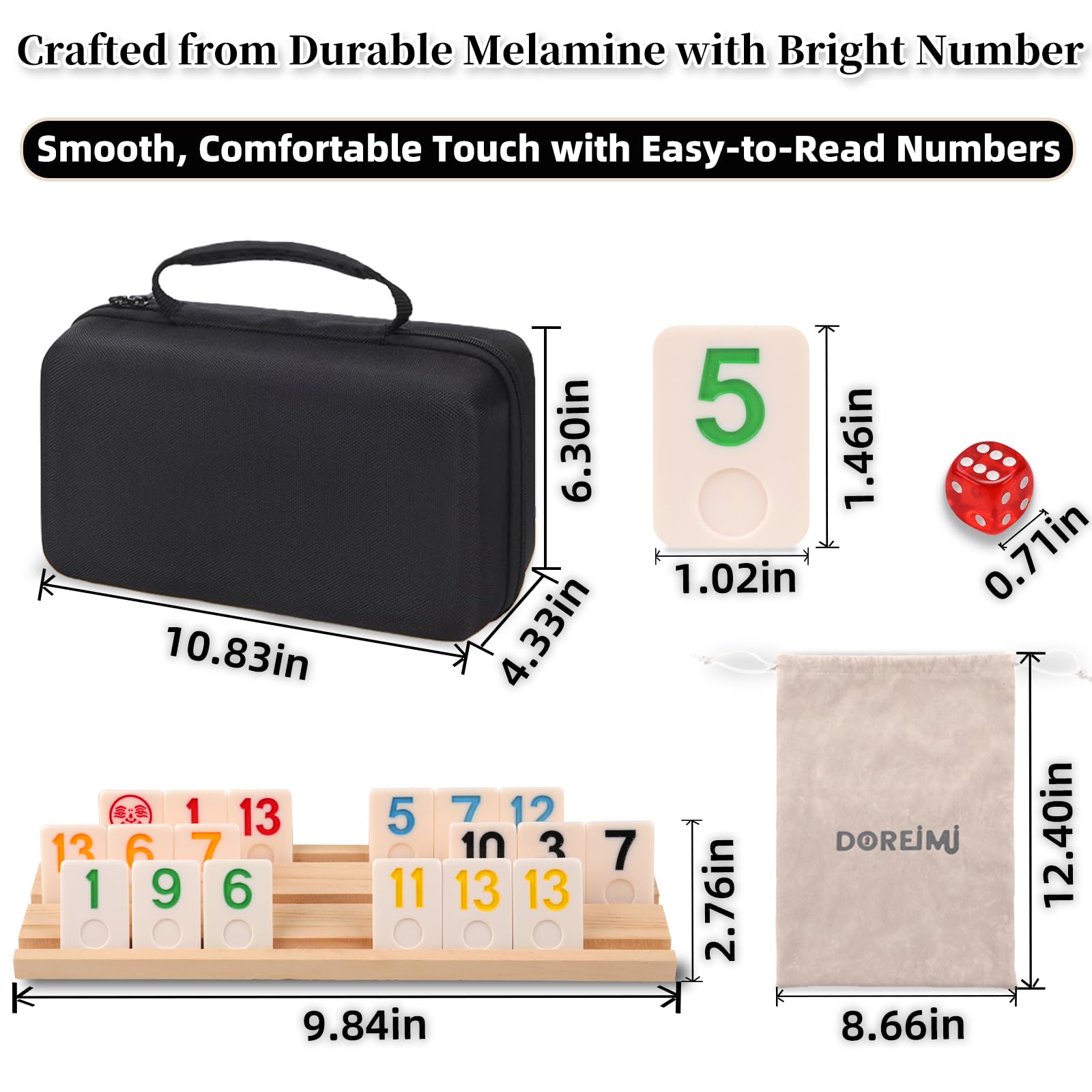 Doreimi extra joker tiles help replacements during travel and mixed-game setups.