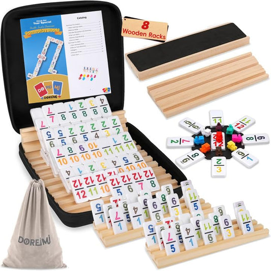 Doreimi Mexican Train domino tiles with vibrant pips