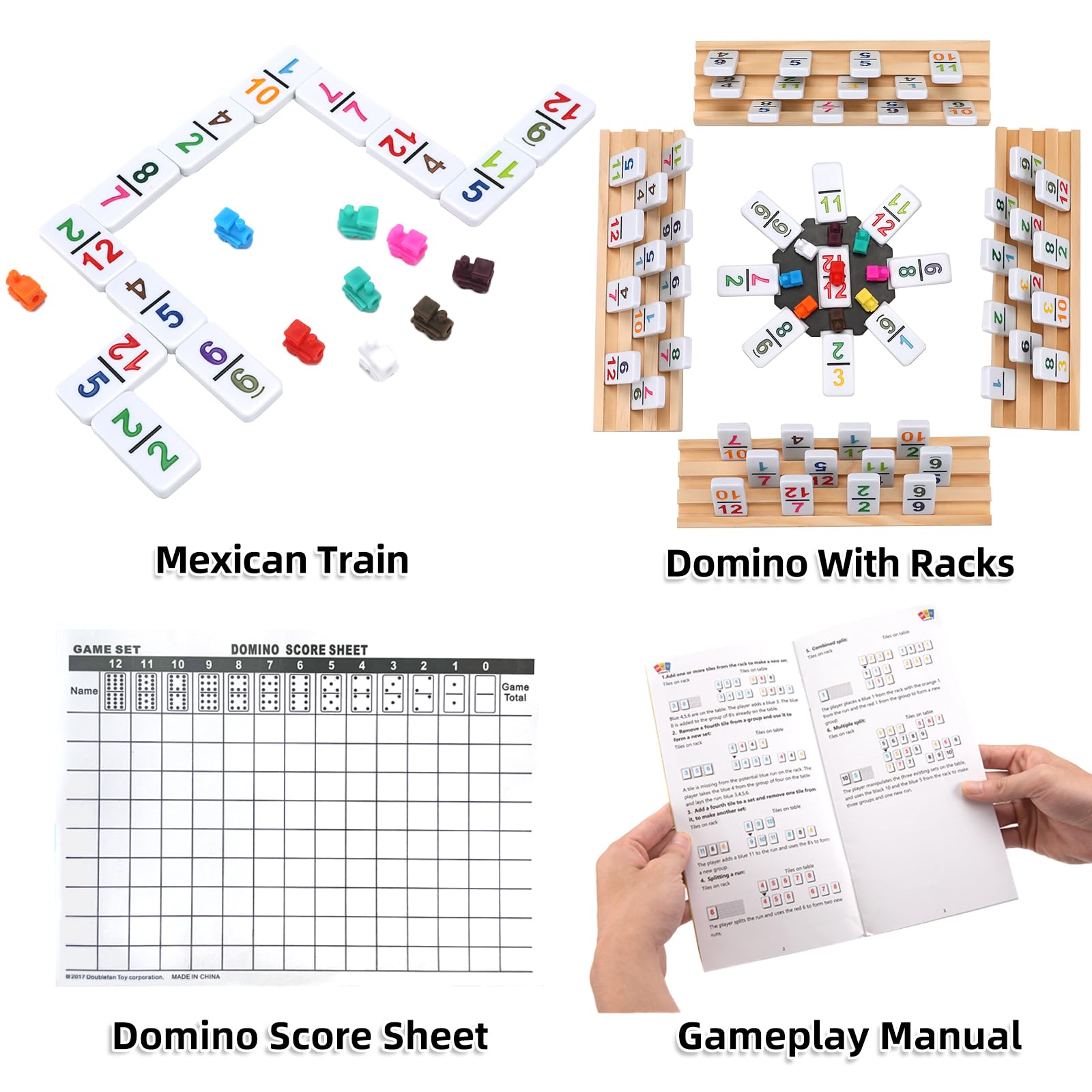 Doreimi nine trains set for a structured Mexican Train setup