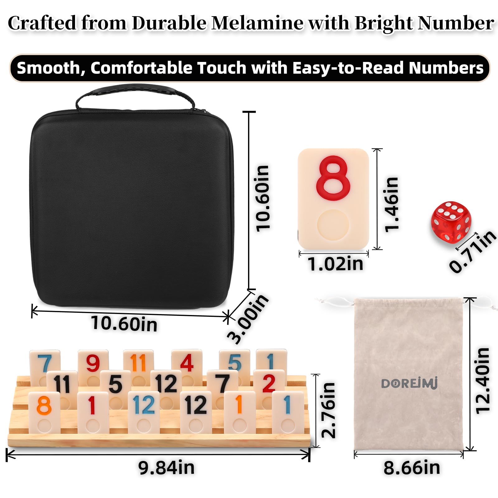 Doreimi dice in case support versatile setup for travel play.
