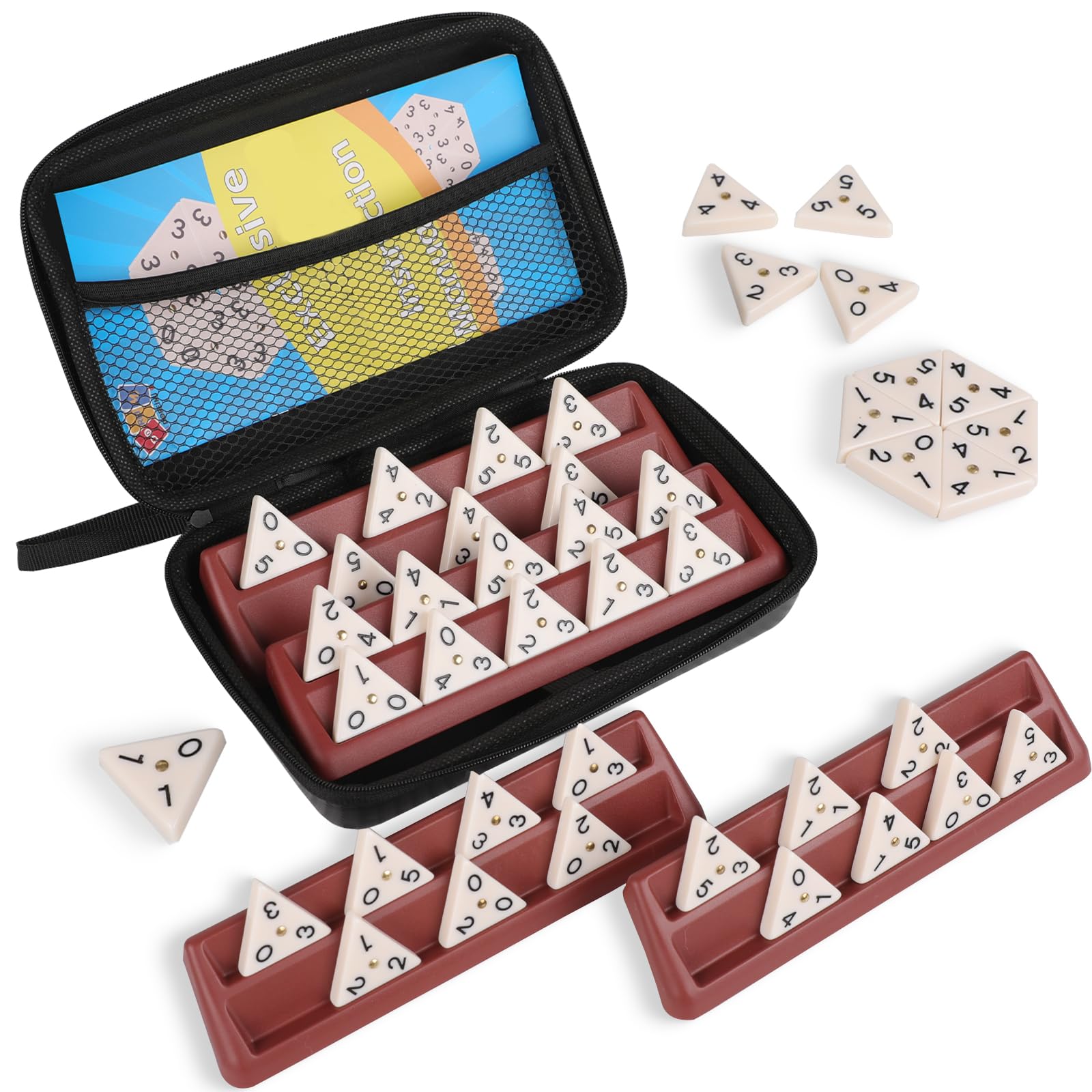 Doreimi triangle domino tiles with smooth finish for quick setup during family game night