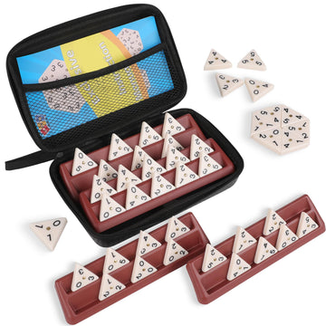 Doreimi triangle domino tiles with smooth finish for quick setup during family game night