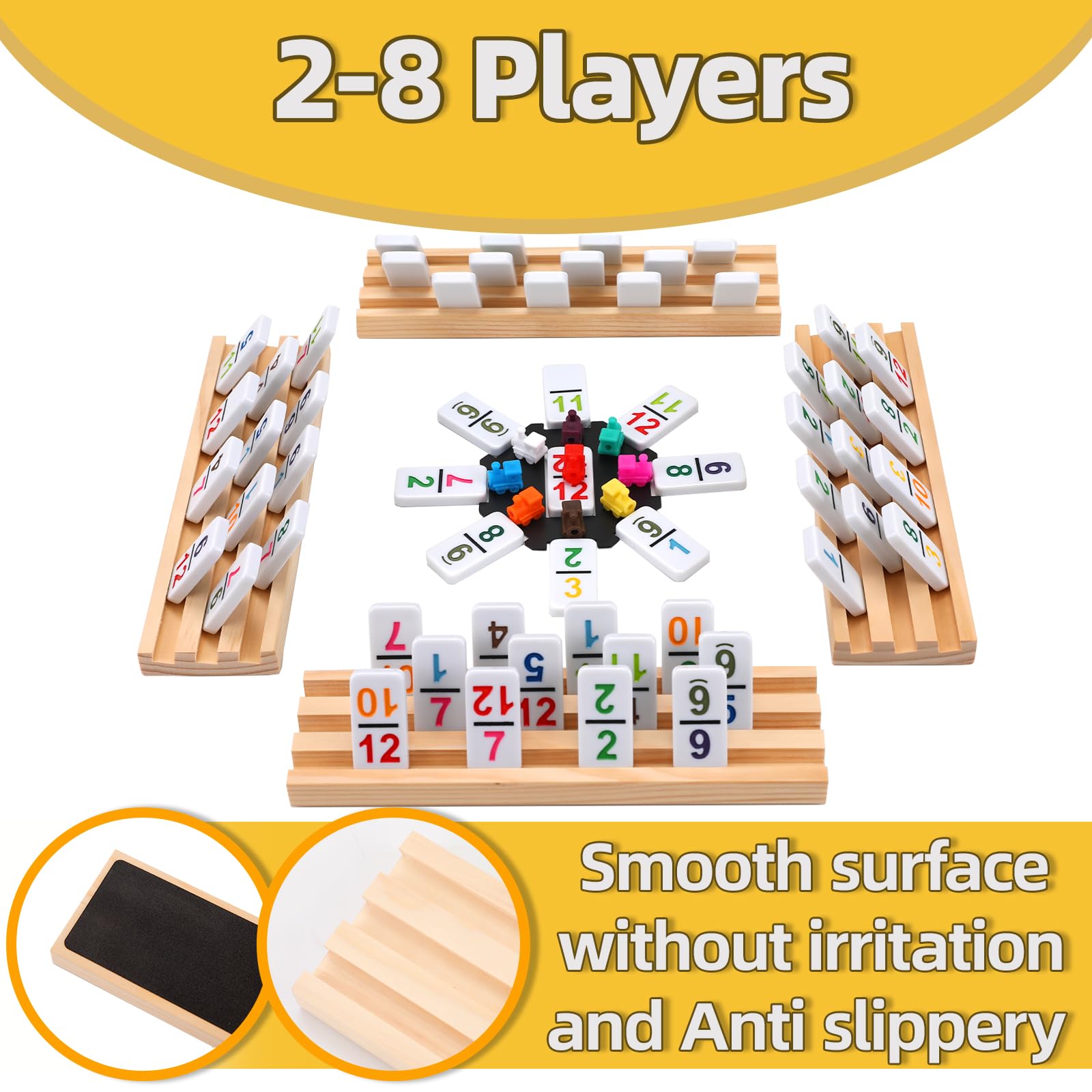 Doreimi colorful domino tiles with durable finish for family play