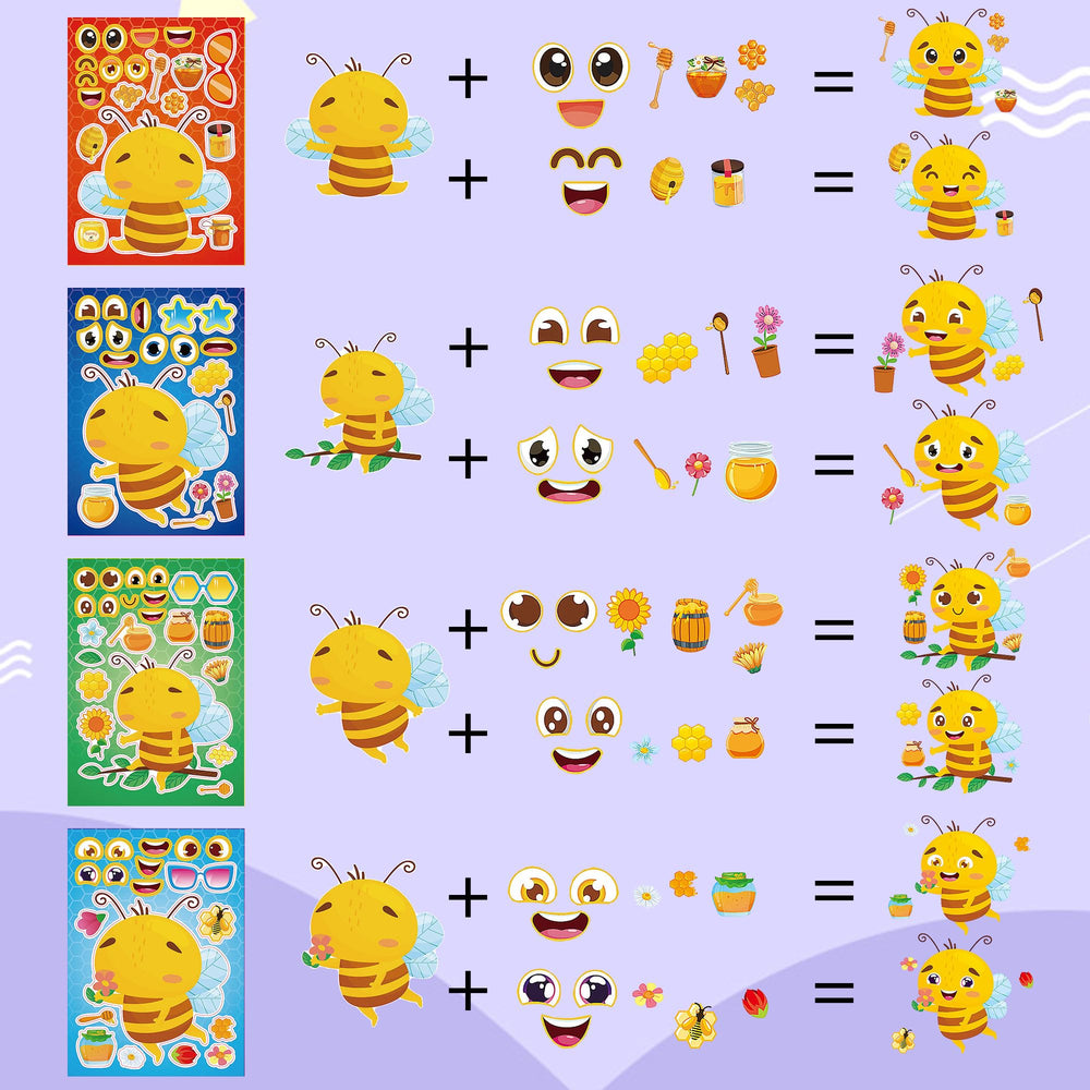 Dorgua Bee Make a Face stickers inspire party decor ideas.