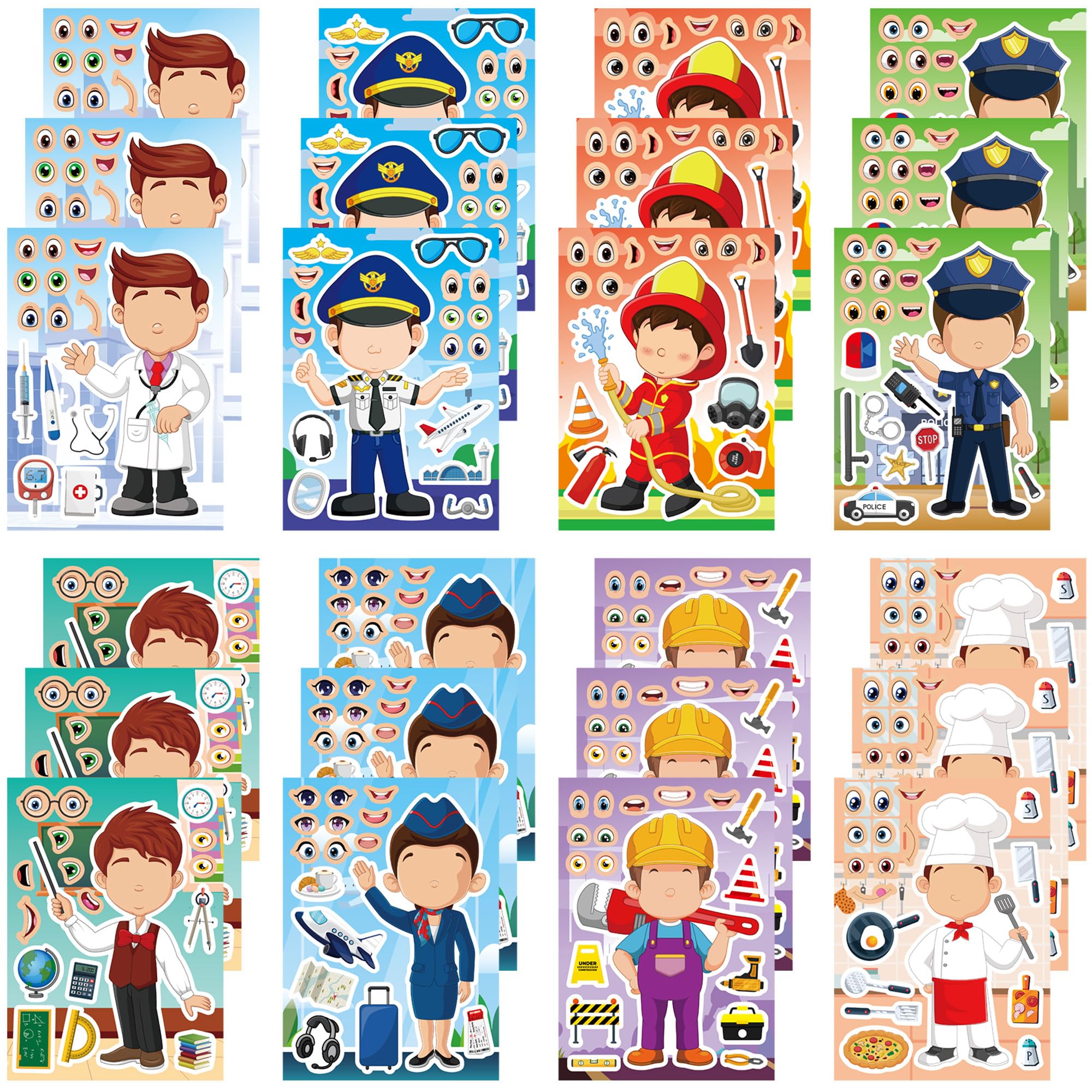 Dorgua career stickers doctor for imaginative play and party crafts.