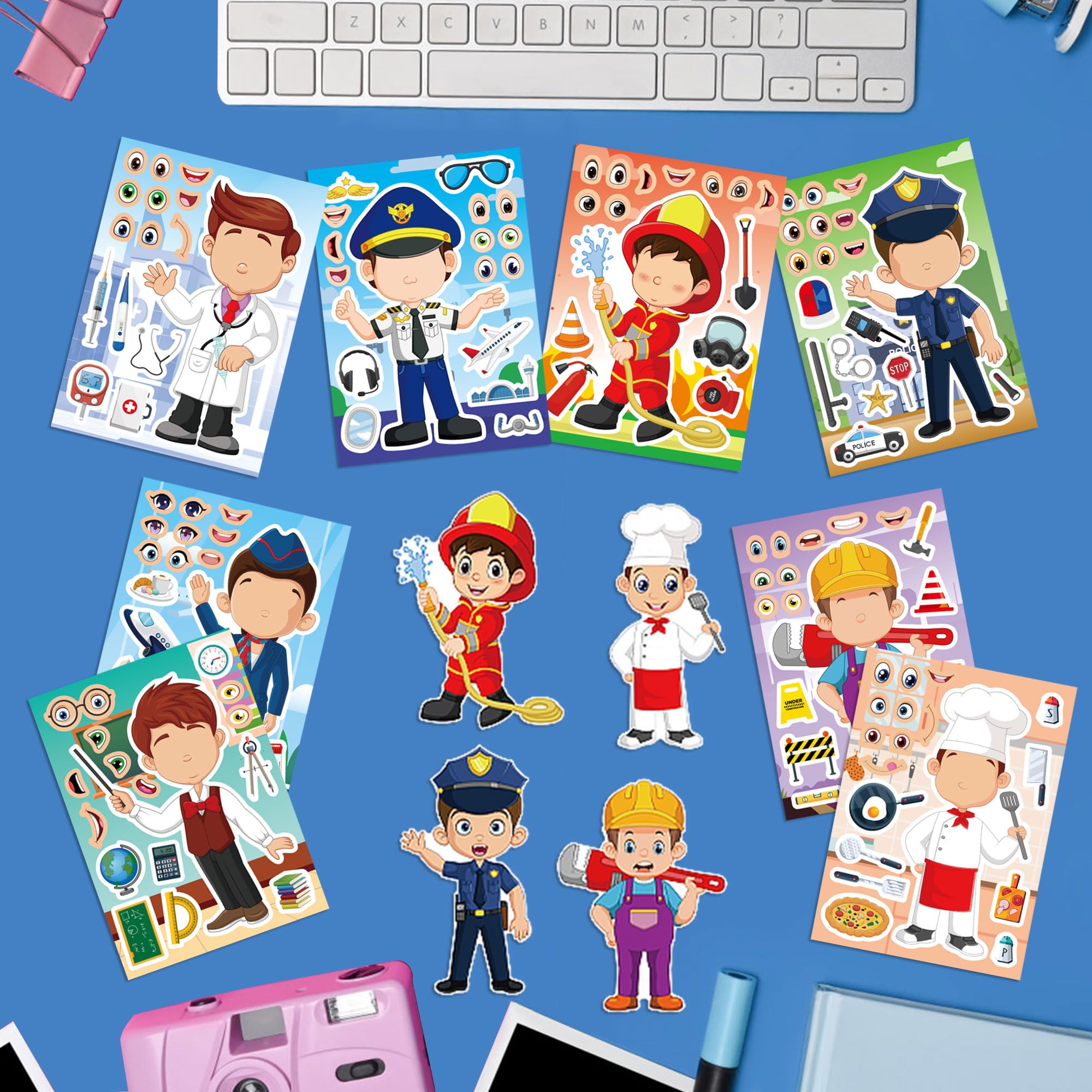 Dorgua career stickers pilot for mix-and-match creativity and educational activities.