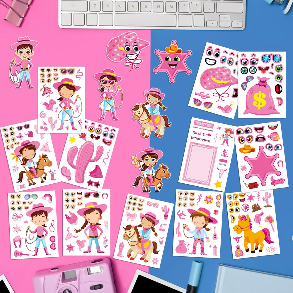 Dorgua cowgirl stickers great for classroom rewards and party decor.