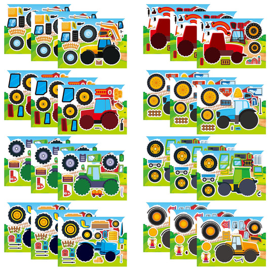 Dorgua farm tractor stickers collection showing eight styles for creative use