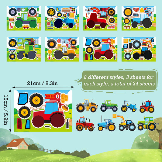 Dorgua make-a-face stickers being assembled in mix-and-match setup
