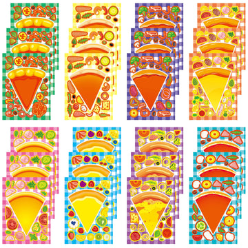 Dorgua pizza make-a-face stickers with 8 styles for party decor and DIY fun