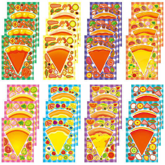 Dorgua pizza make-a-face stickers with 8 styles for party decor and DIY fun