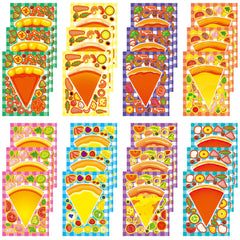 Dorgua pizza make-a-face stickers with 8 styles for party decor and DIY fun