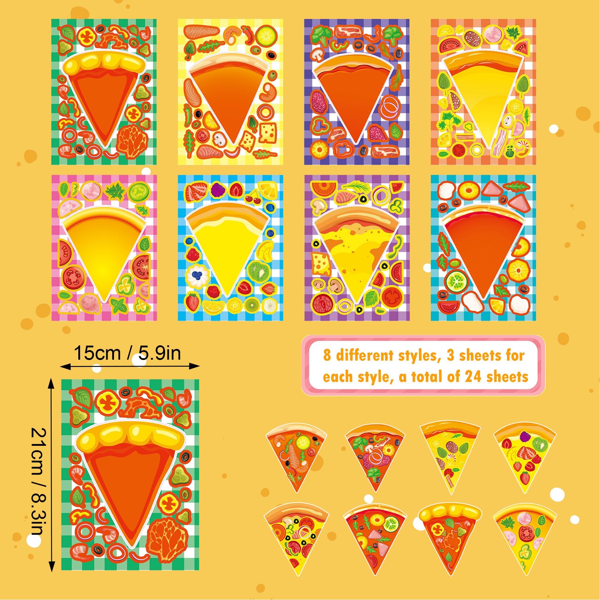 Dorgua pizza party stickers bright designs for classrooms and celebrations