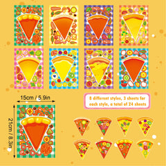 Dorgua pizza party stickers bright designs for classrooms and celebrations