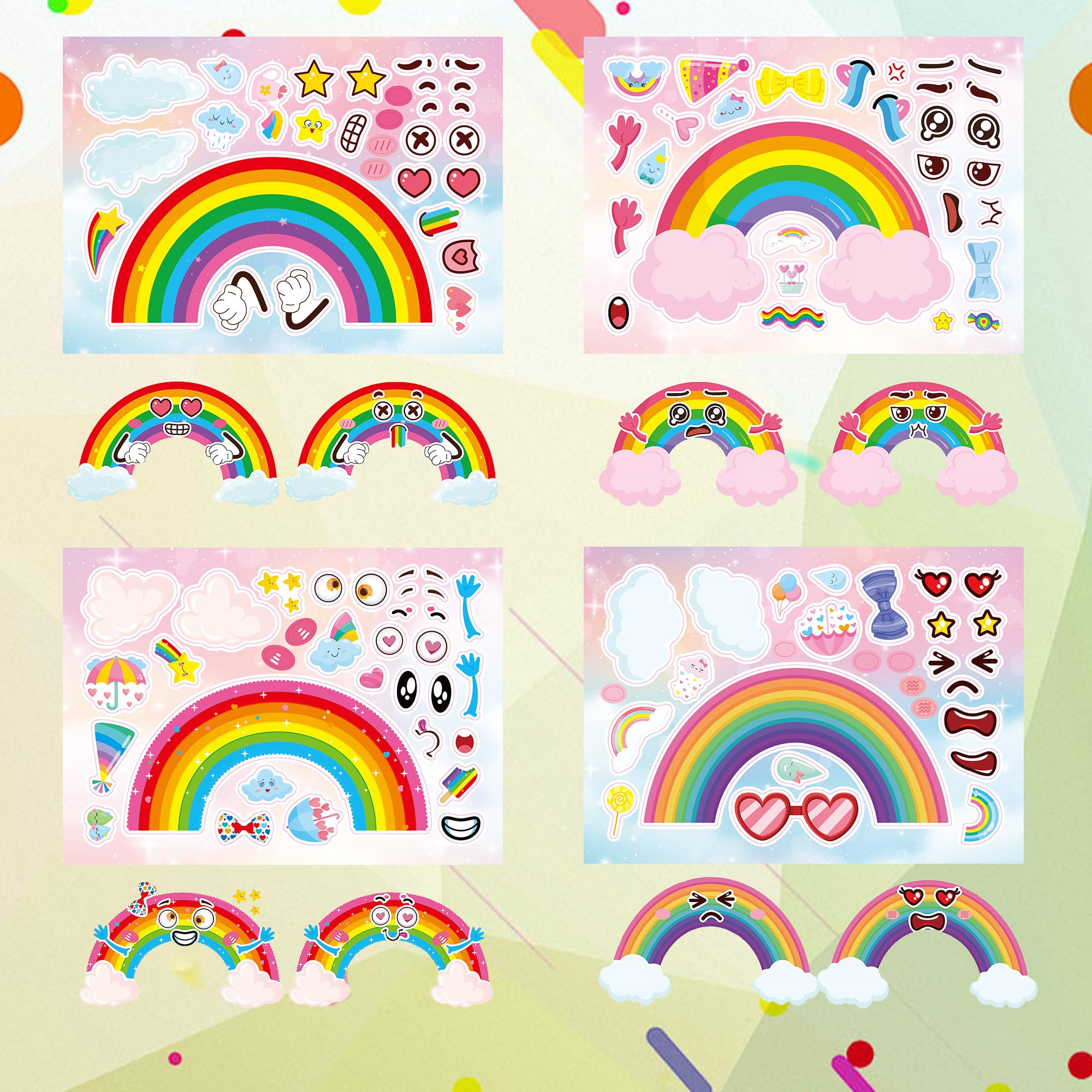 Dorgua rainbow stickers accessories show bold colors to brighten notebooks and walls