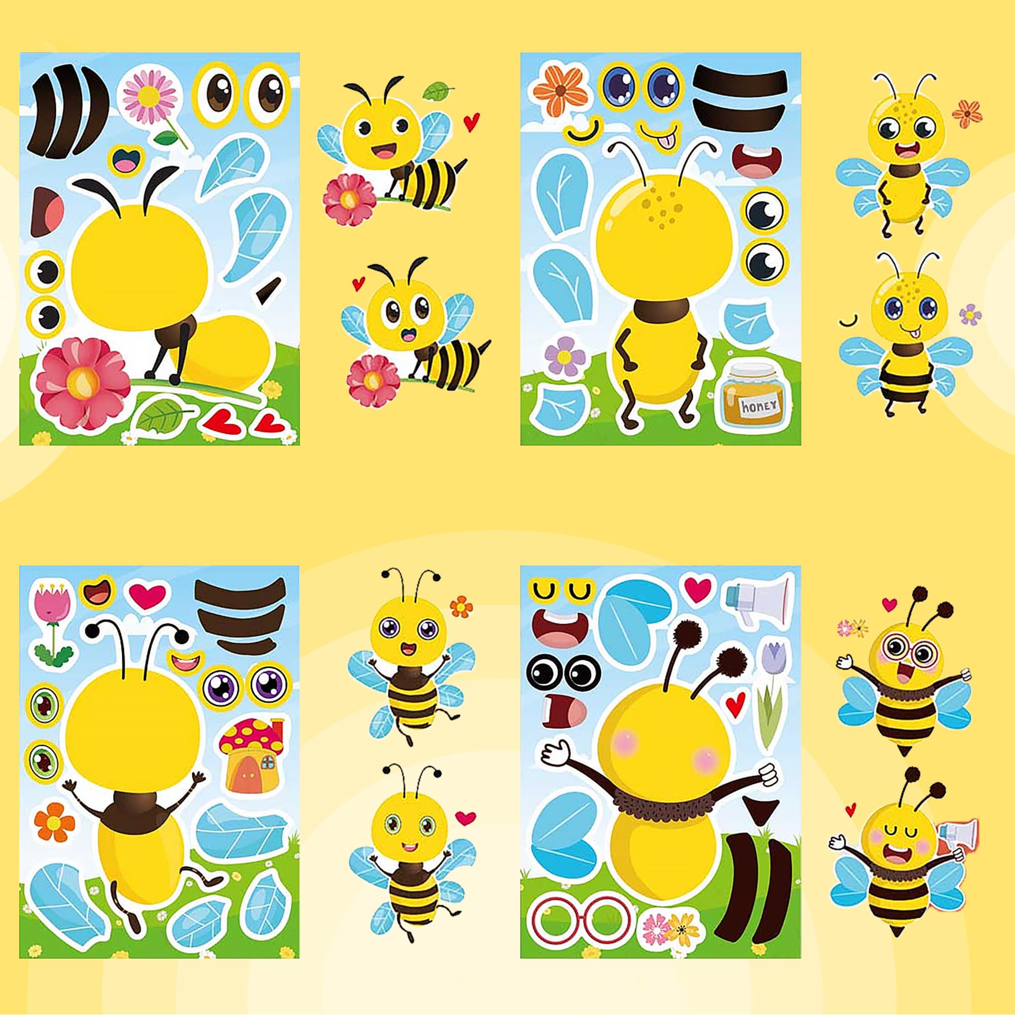 Dorgua self-adhesive bee stickers on thick copperplate paper for reuse.