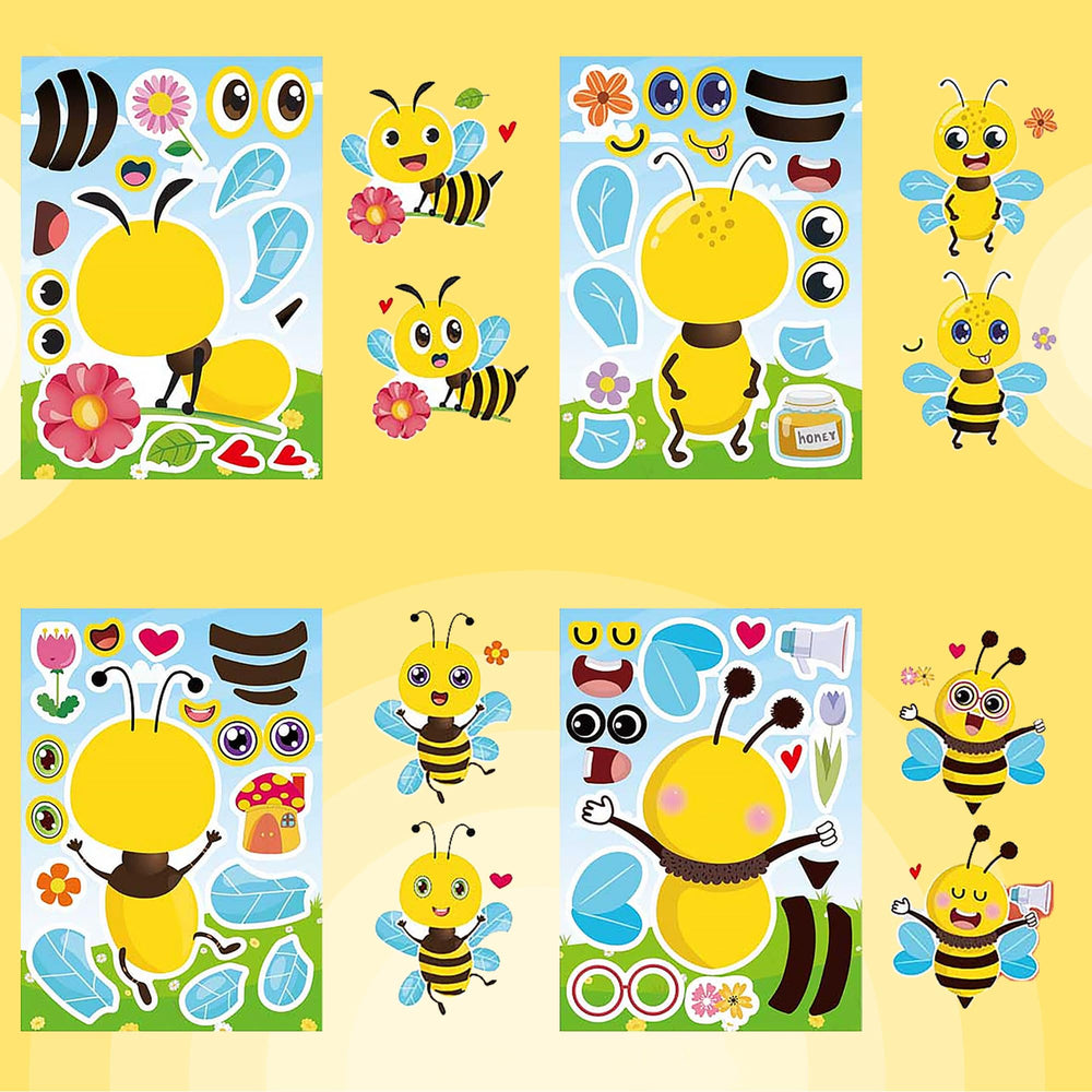 Dorgua self-adhesive bee stickers on thick copperplate paper for reuse.