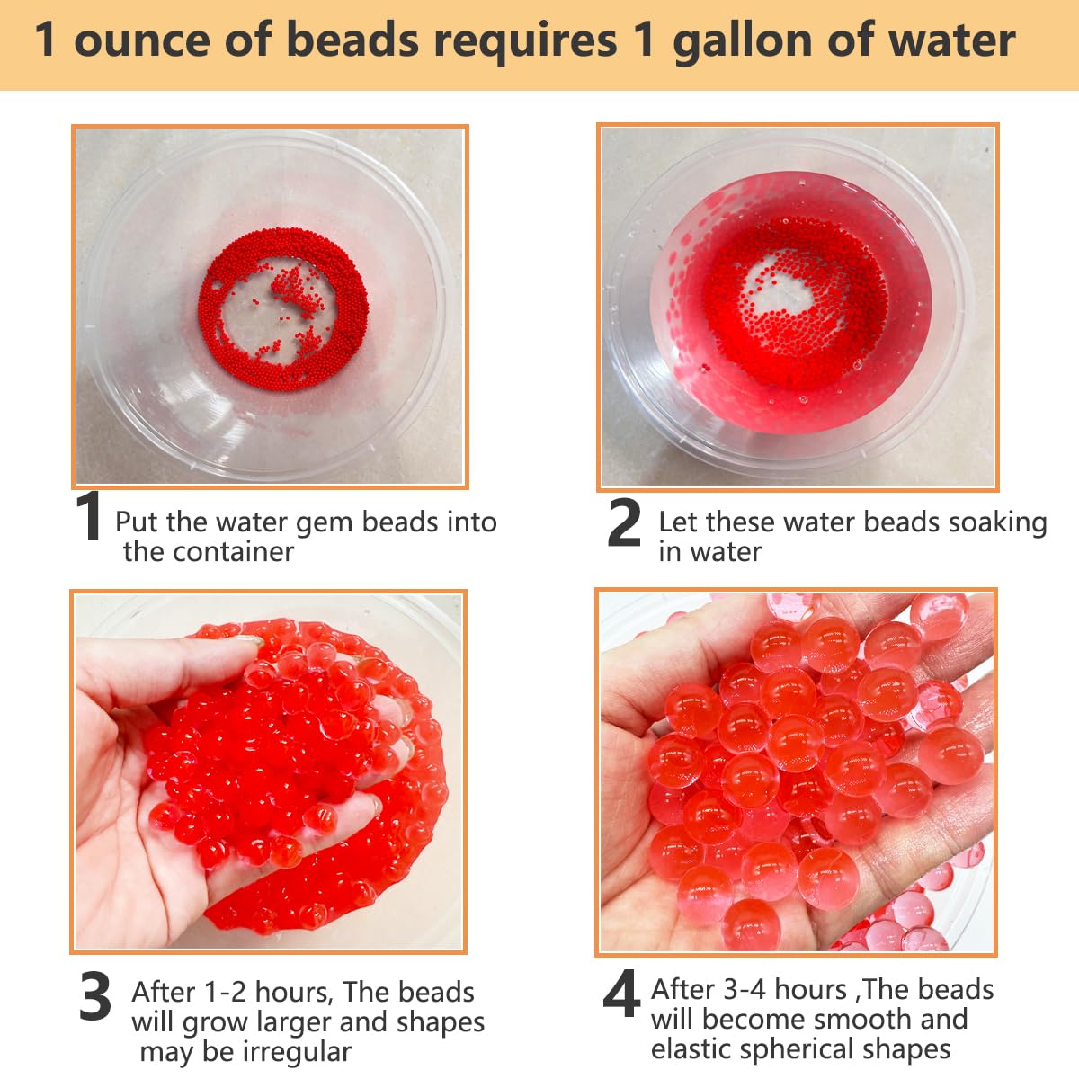 Expanded 7-8 mm Dortrue gel balls ready for Orby Blaster use