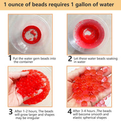 Expanded 7-8 mm Dortrue gel balls ready for Orby Blaster use
