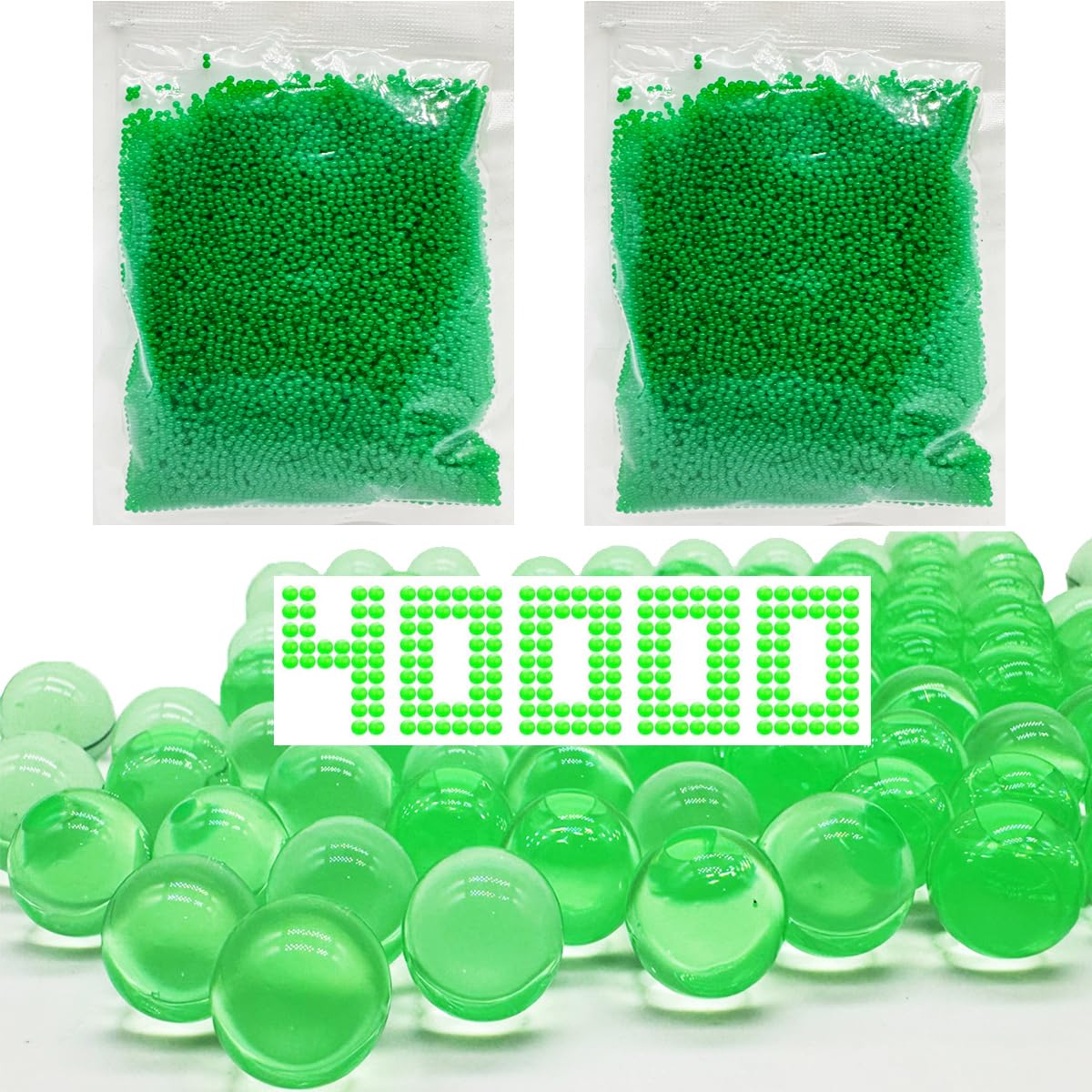 Dortrue gel balls 7-8 mm size in 40000-pack for Orby splatter blasters, ideal for intense action