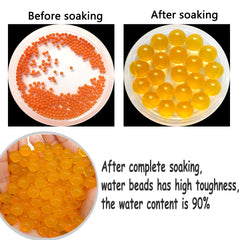 Dortrue gel balls 7-8mm orange in-use for backyard battles.