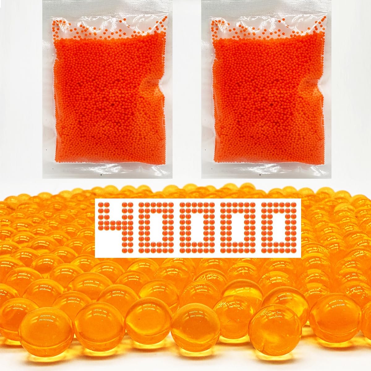 Dortrue gel balls 7-8mm orange two-pack packaging ready for refills.